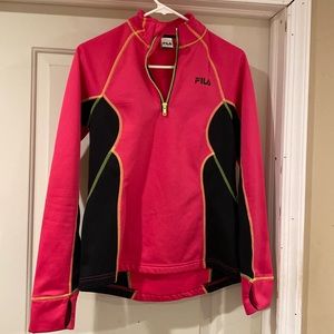 Fila  Pink and Black women’s Performance tops with finger holes size small